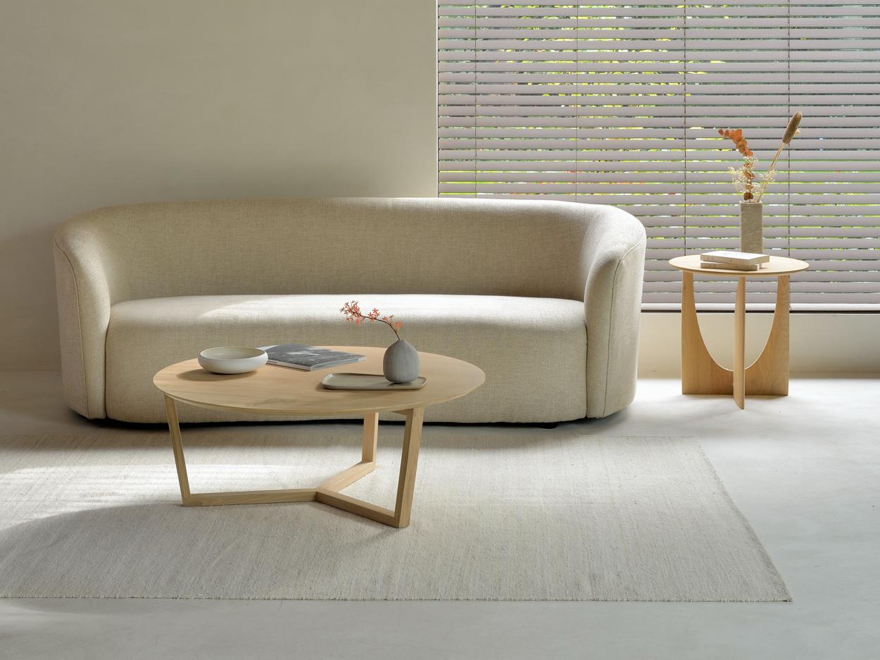 Living Room set with ellipse sofa and oak coffee table | Live Light
