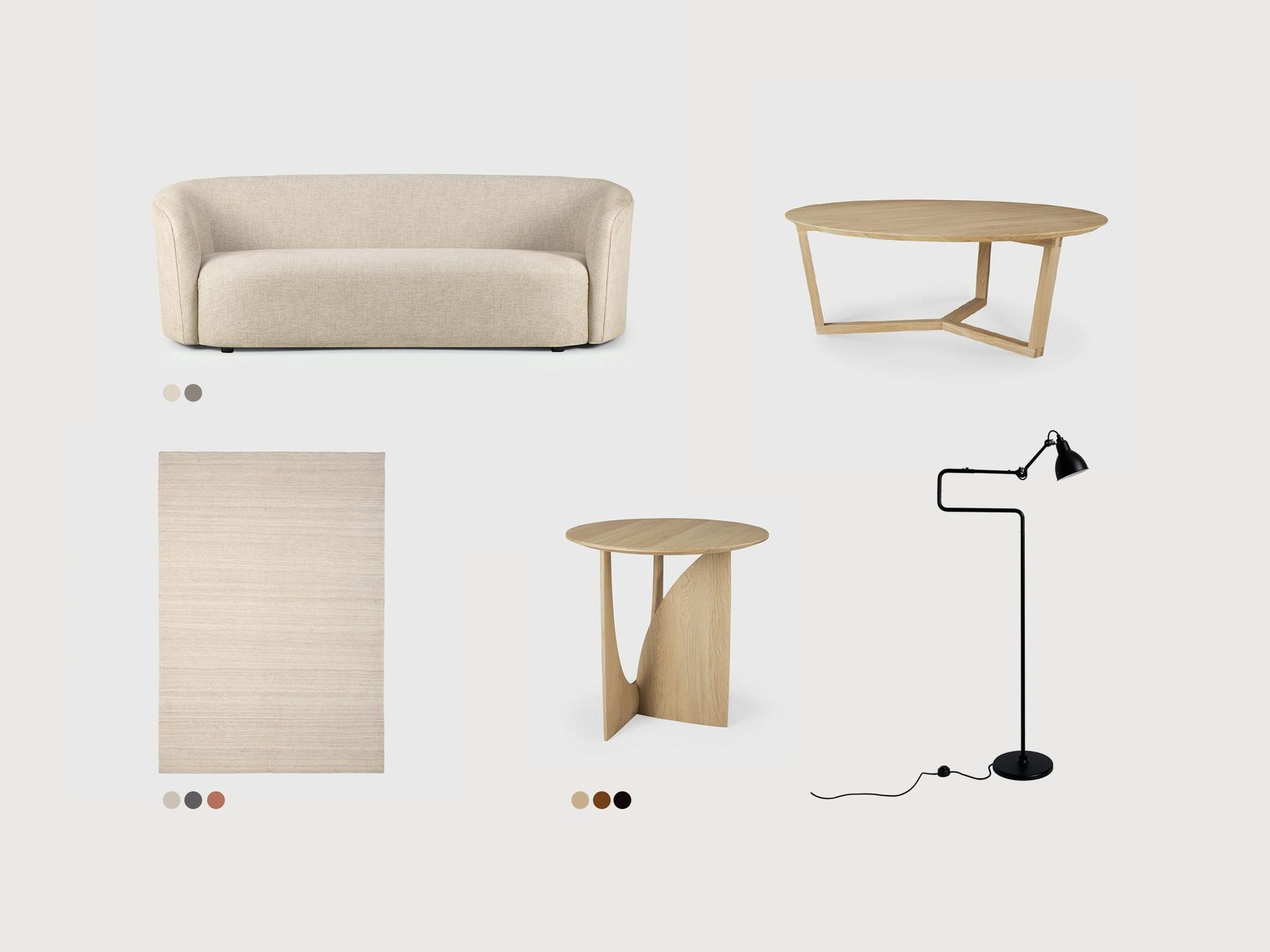 Scandinavian furniture set in beige | Live Light