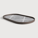 Slate Linear Squares glass tray 