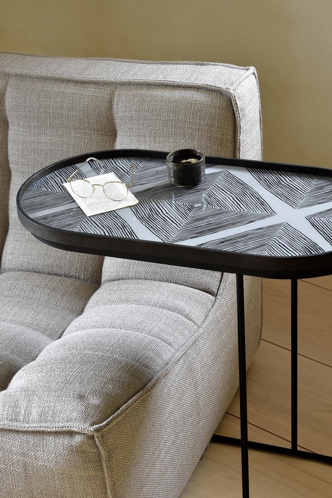 Oblong tray side table