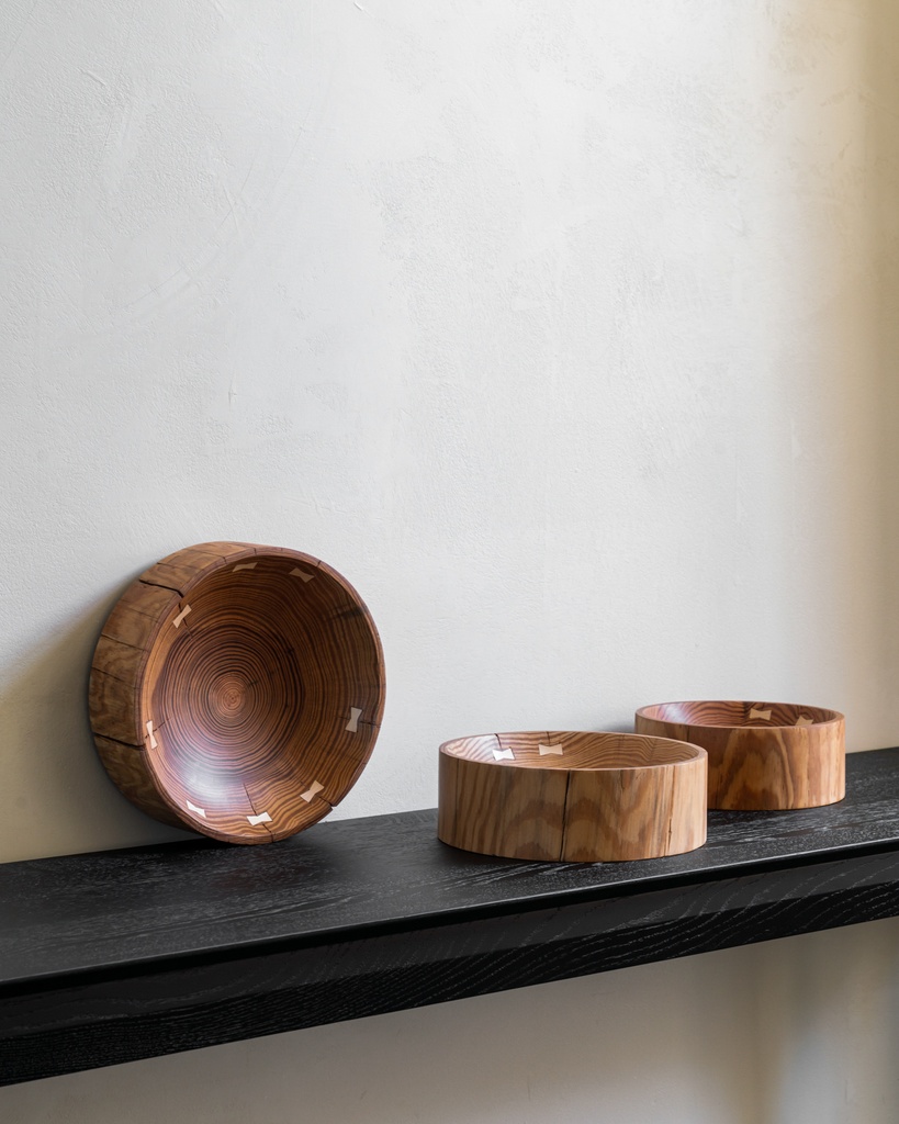 Natural pine bowls - set of 3