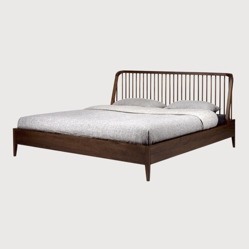 [45186] Spindle bed (Walnut, 190x210x97cm)