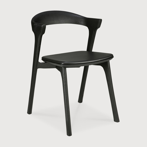 [51492] Oak Bok black dining chair (Black Leather)
