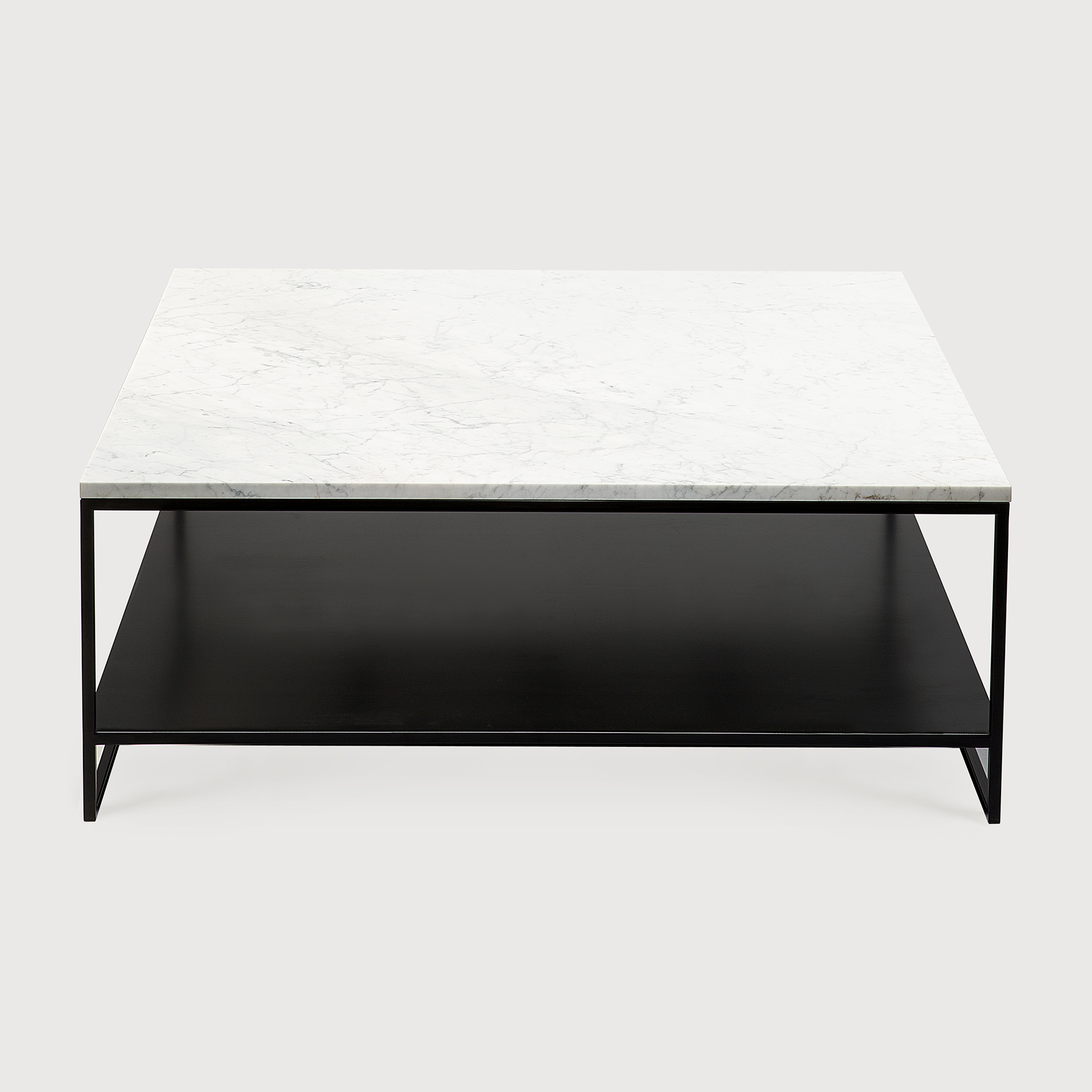 [60074*] Stone coffee table - White carrara (110x110x38cm)