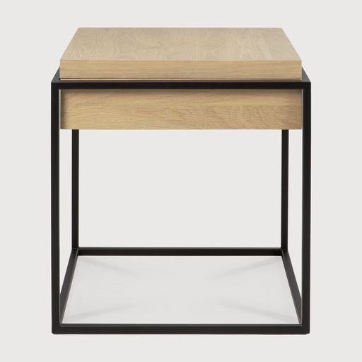 [26865*] Monolit side table - black metal - removable cover 