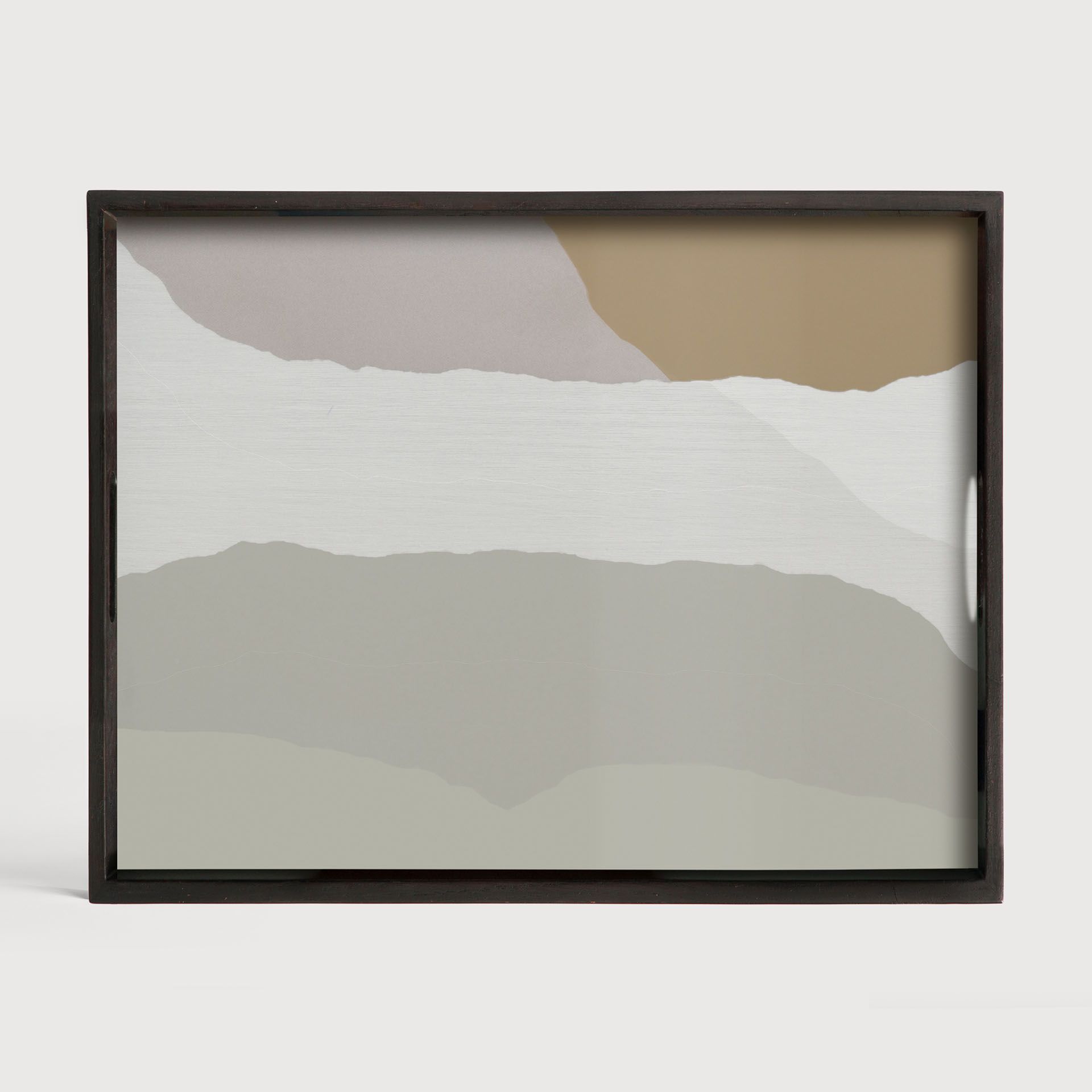 [20463*] Sand Wabi Sabi glass tray - rectangular