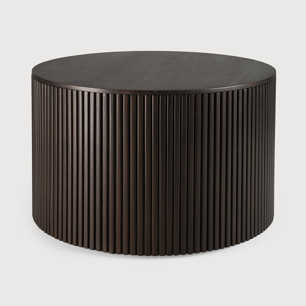 [35001*] Mahogany Roller Max dark brown round coffee table (60x60x35cm)