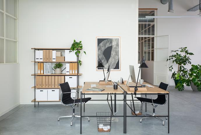 Office with Oscar desks and Rise rack | Live Light