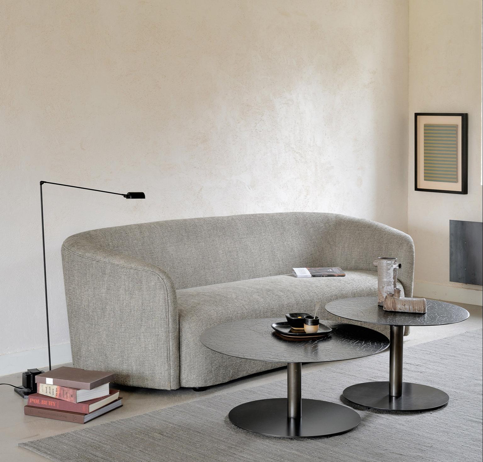 Ellipse sofa and Sphere coffee tables | Live Light