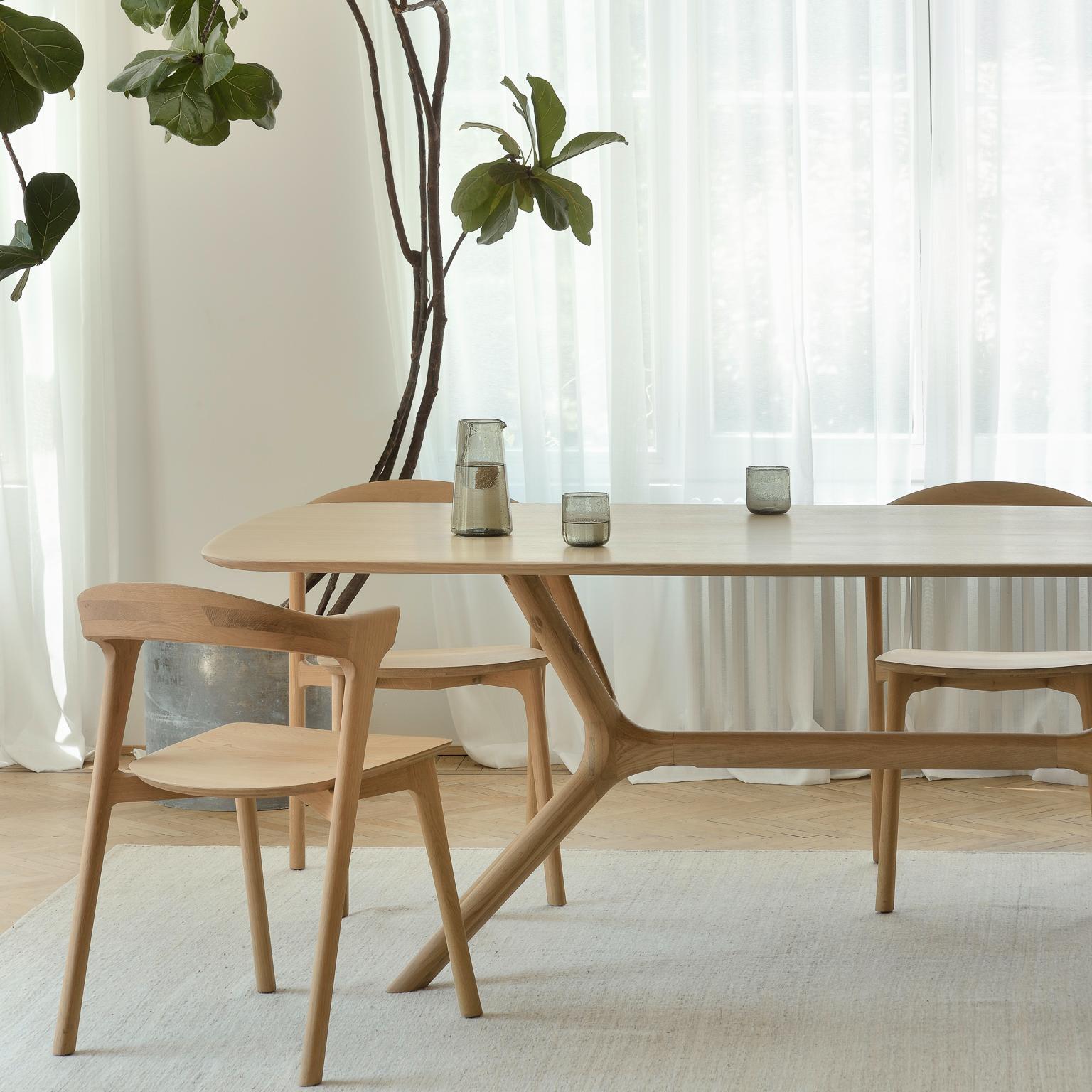 Oak X dining table with Bok dining chair | Live Light