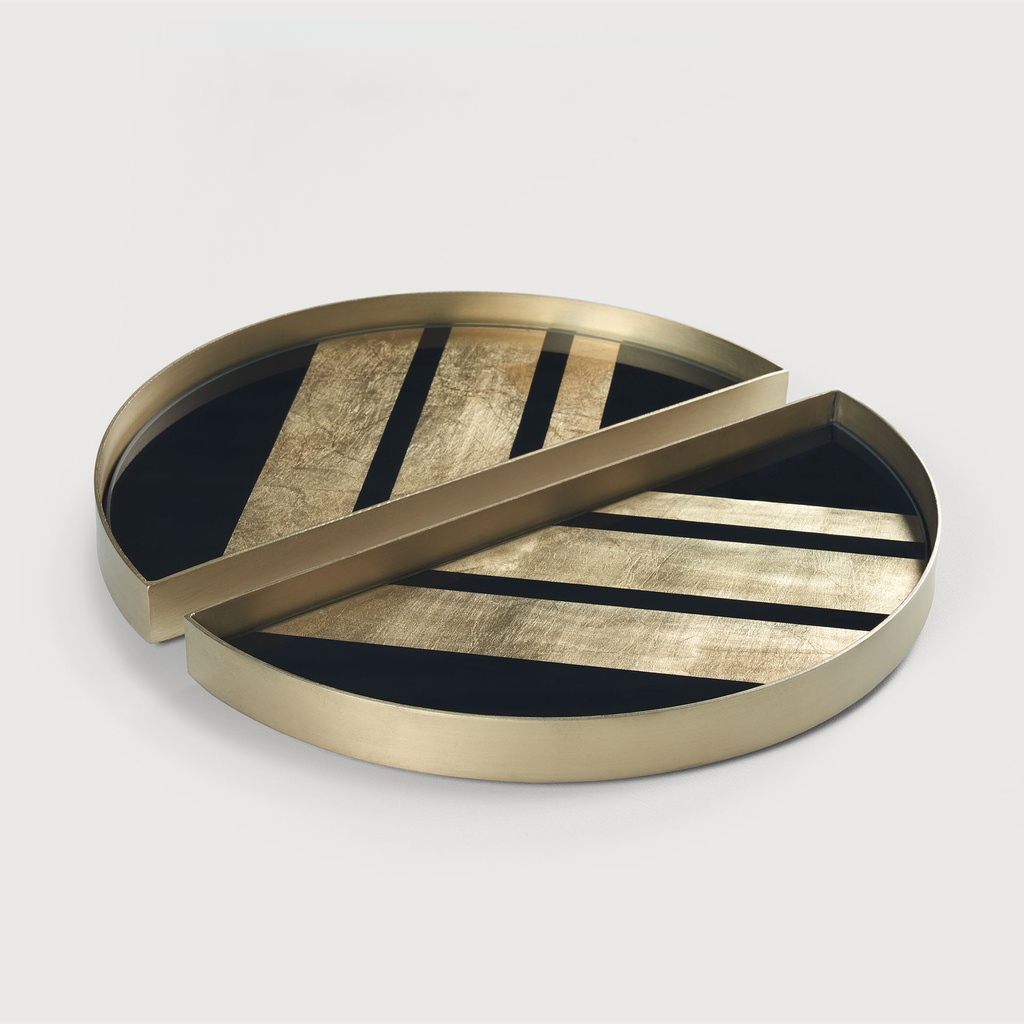 Chevron glass valet tray