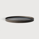 Graphic Organic glass valet tray - wooden rim 