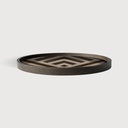 Graphite Chevron wooden valet tray - wooden rim 