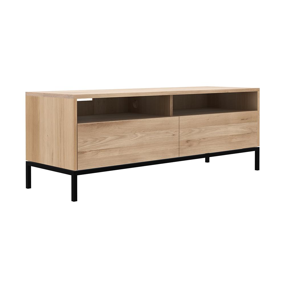 Oak Ligna TV cupboard - black metal legs | Live Light
