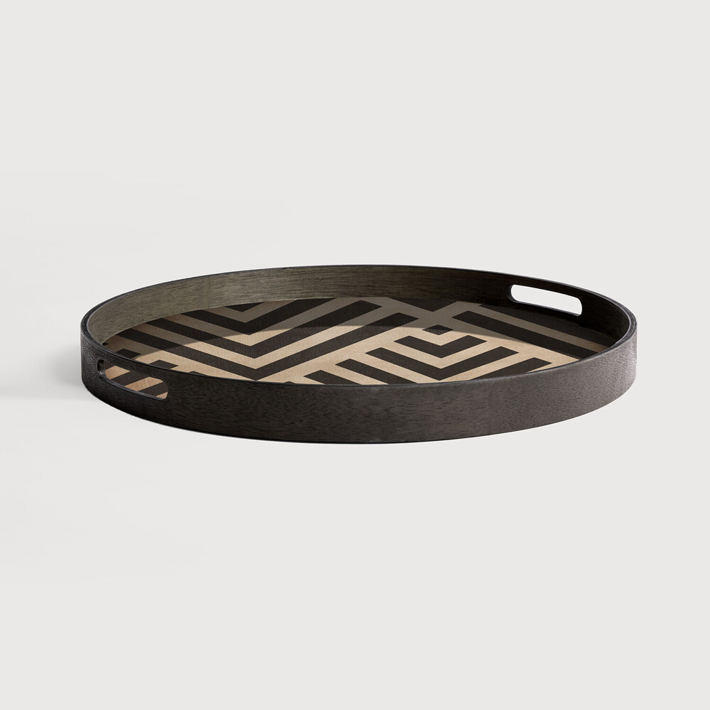 Graphite Chevron wooden tray