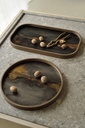 Bronze organic glass valet tray - round