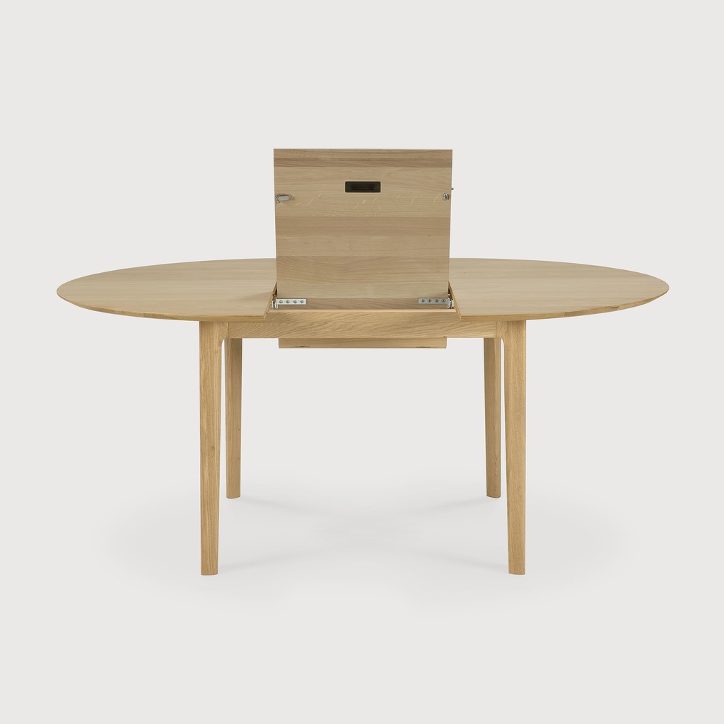 Oak Bok round extendable dining table