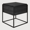 Monolit black bedside table - 1 drawer - black metal 