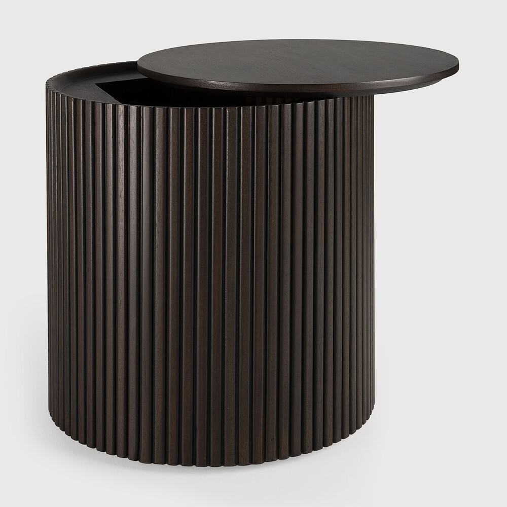 Mahogany Roller Max dark brown round side table