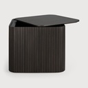 Mahogany Roller Max dark brown square side table