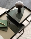 Blue Wabi Sabi glass tray - square