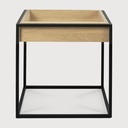 Monolit side table - black metal - removable cover 