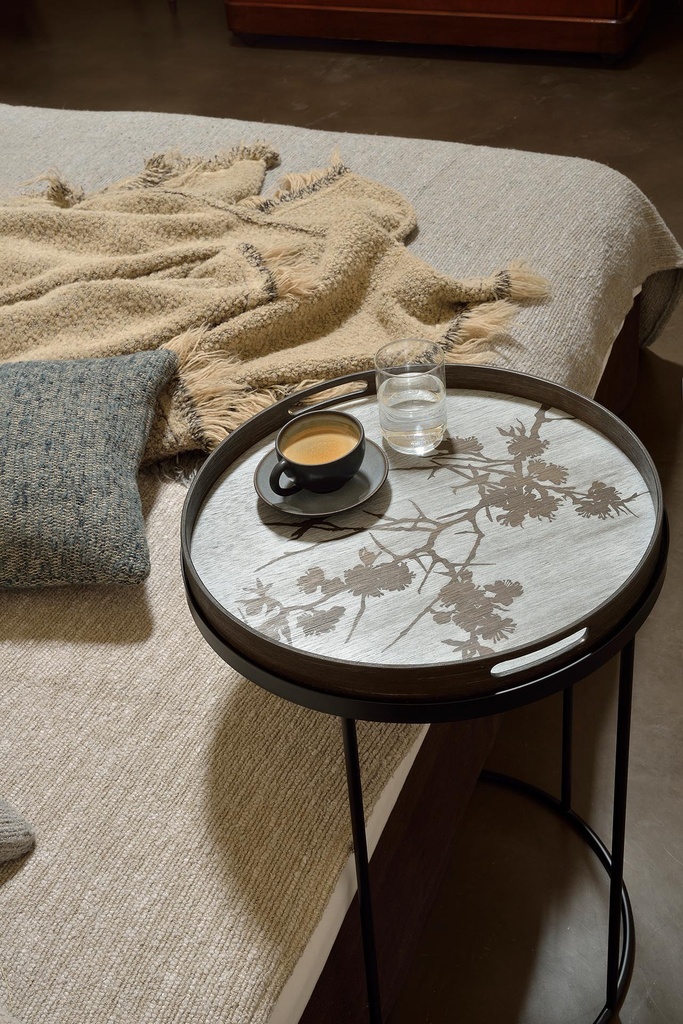 Round tray side table