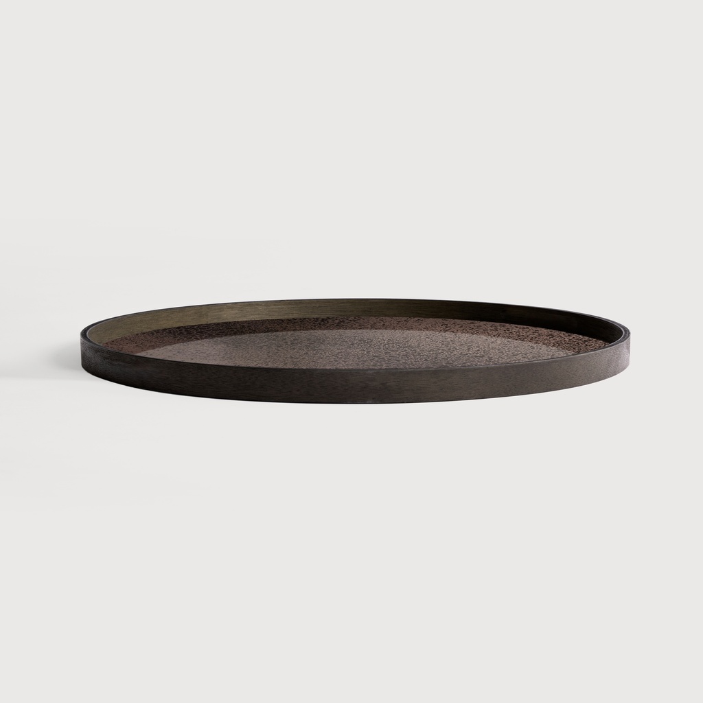 Bronze mirror tray - round