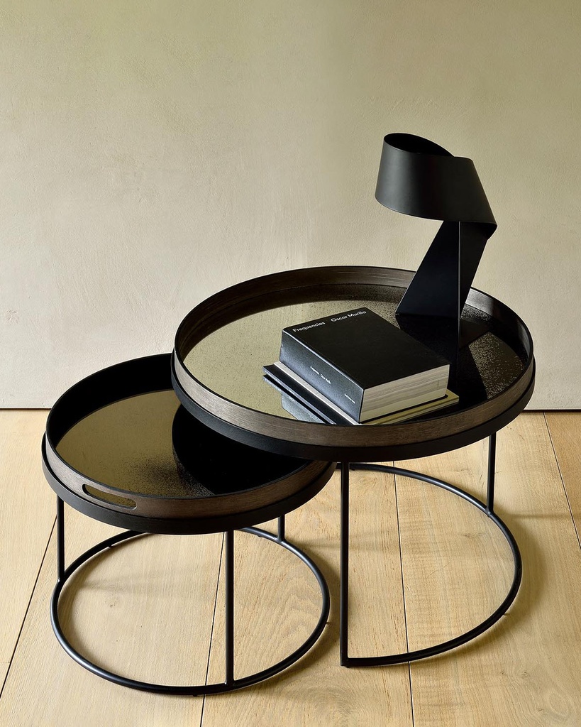 Bronze mirror tray - round