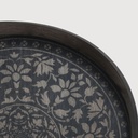 Black Marrakesh wooden tray - round - L