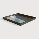Graphite Wabi Sabi glass tray - rectangular
