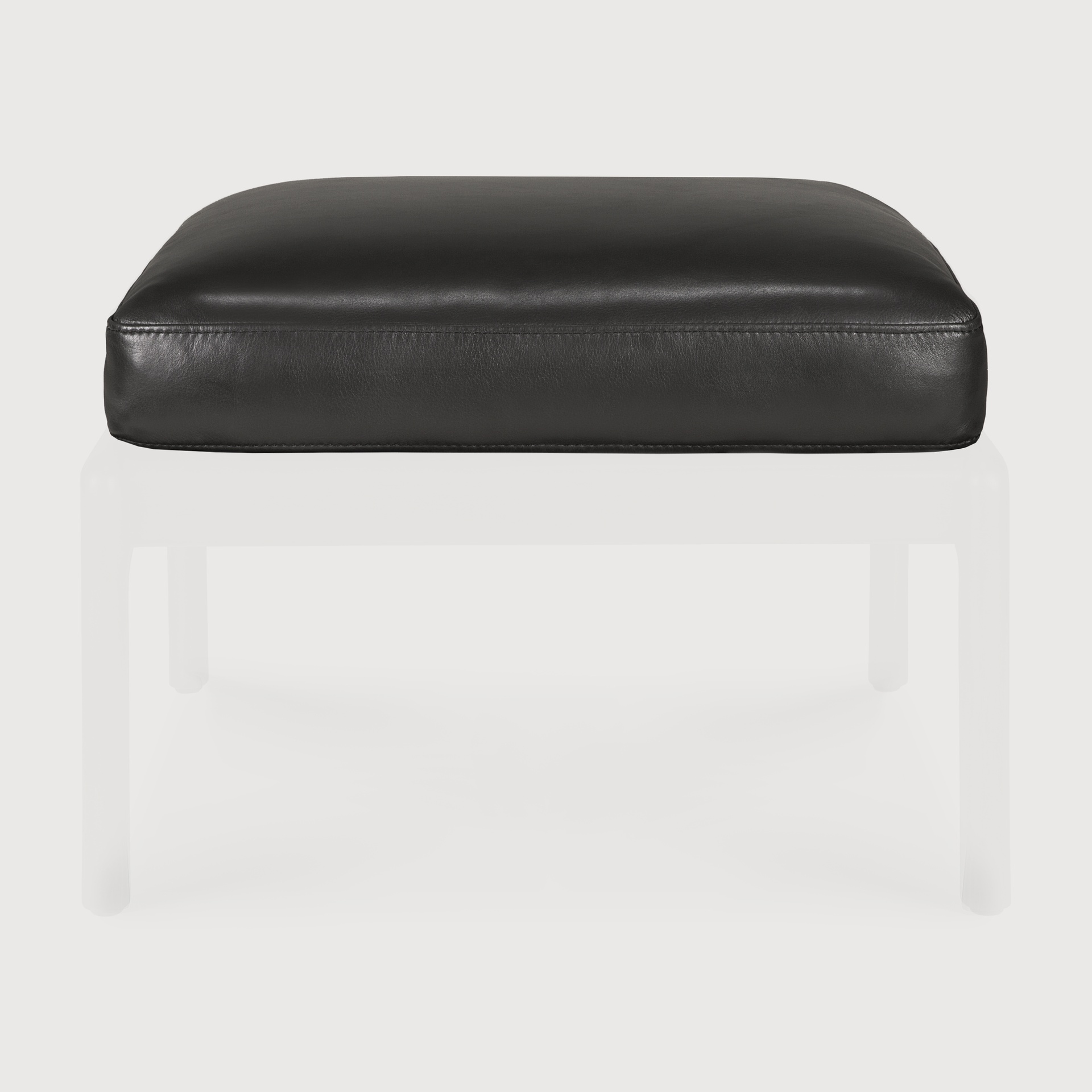 [21084] Jack footstool cushion (Black Leather)