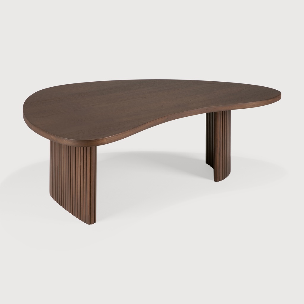 Table basse Boomerang en teck brun