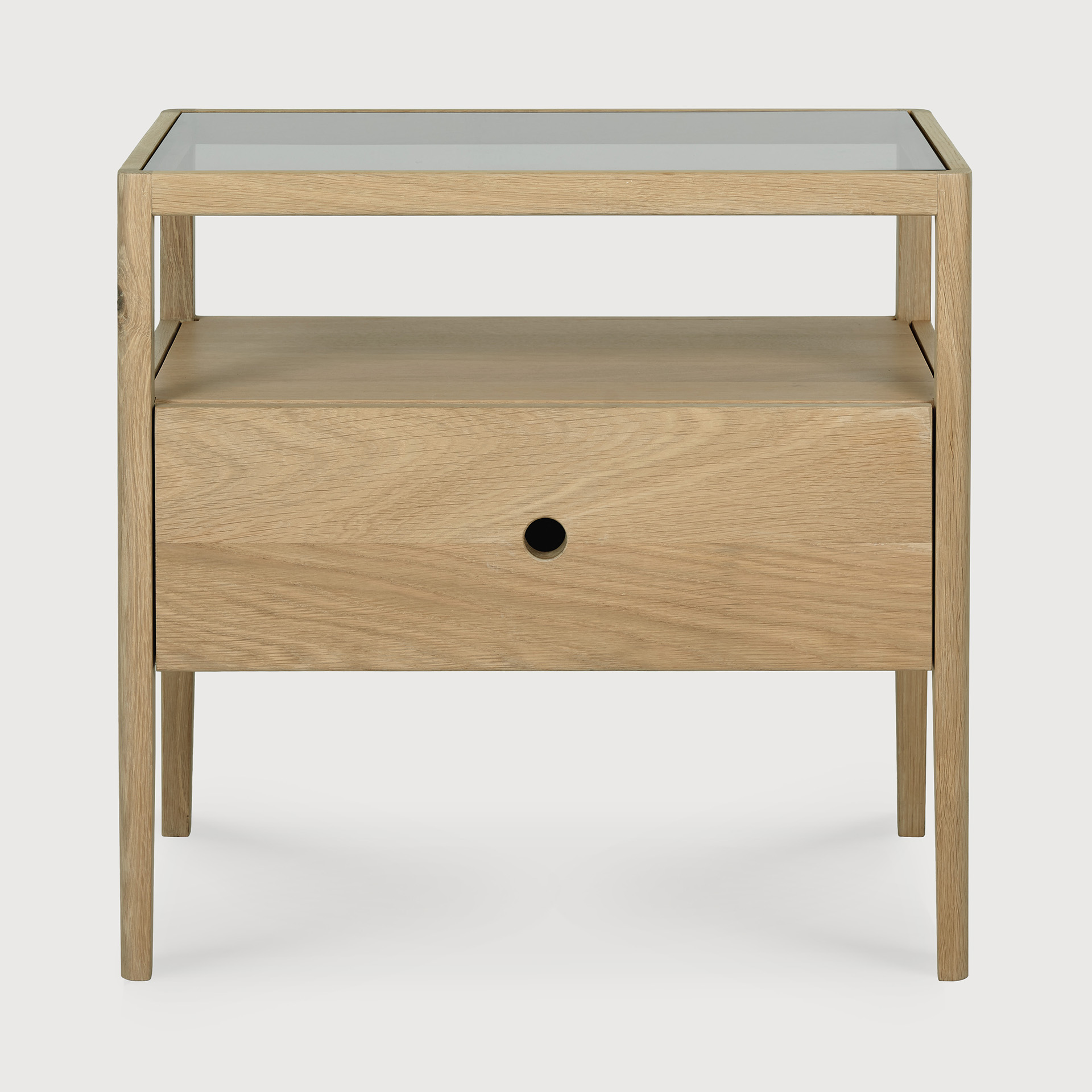 [51245] Spindle bedside table (Oak)