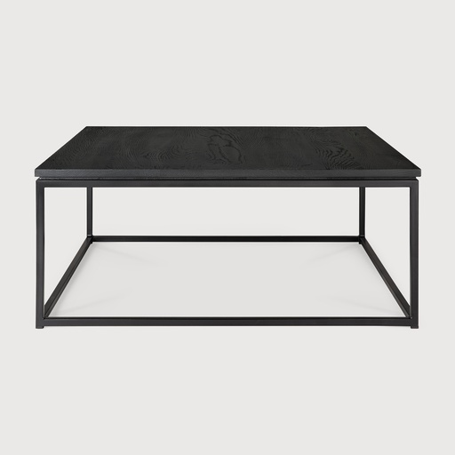 [50520] Oak Thin black coffee table (70x70x30cm)