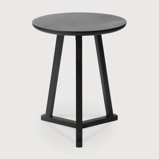 [50527*] Oak Tripod side table  (Oak Black, 46x46x56cm)