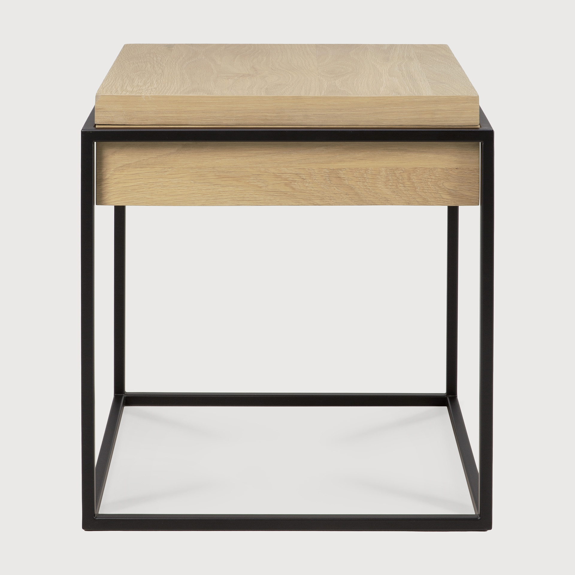 [26865R] Monolit side table - black metal - removable cover 