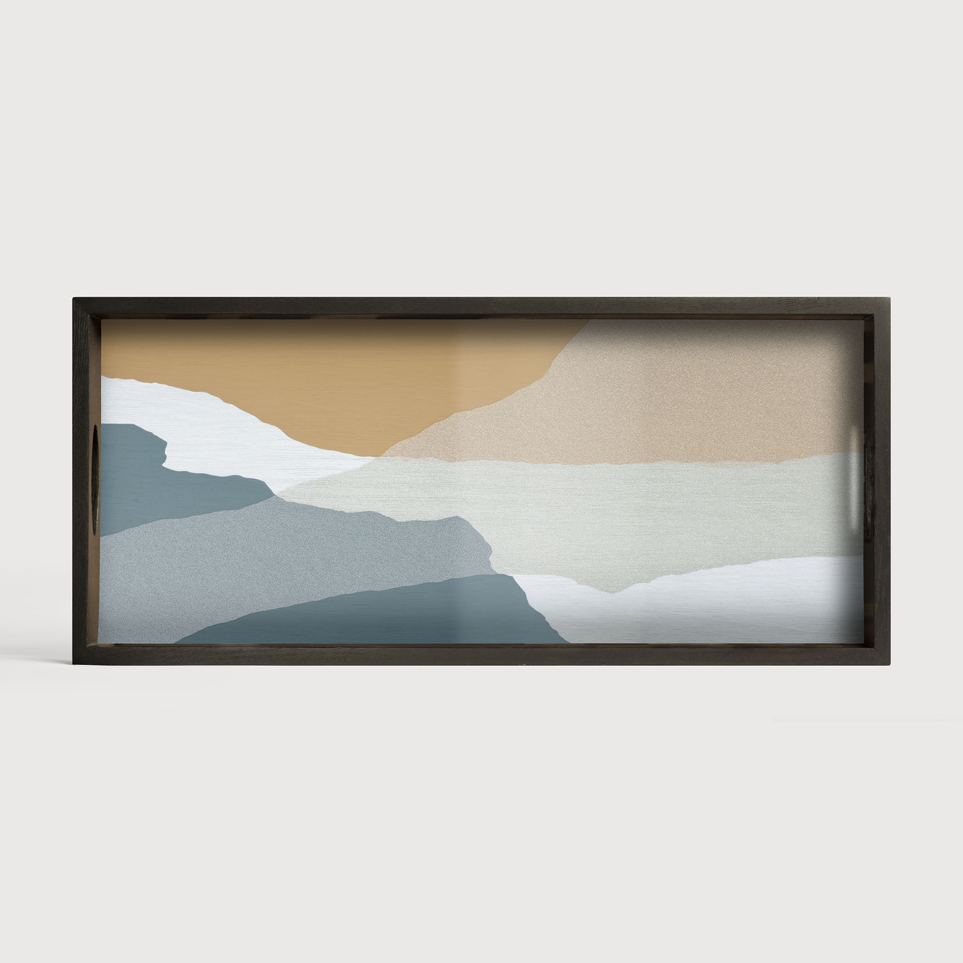 [20465R] Slate Wabi Sabi glass tray - rectangular