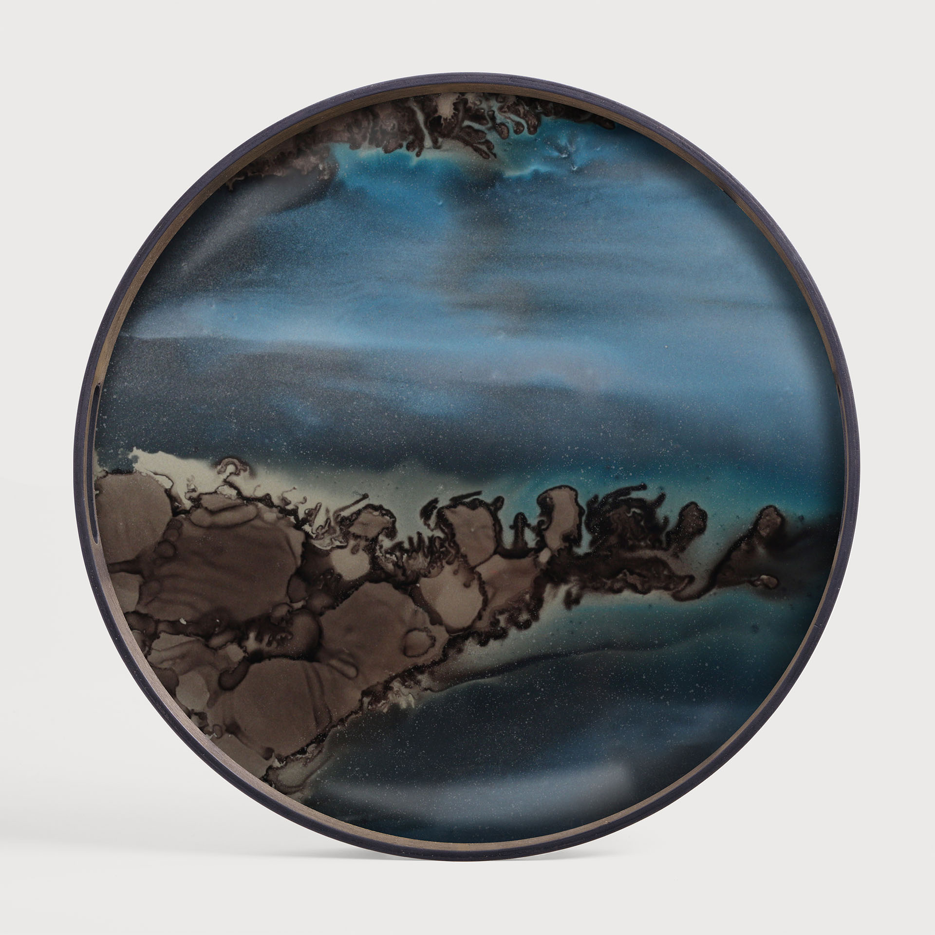[20911R] Slate Organic glass tray