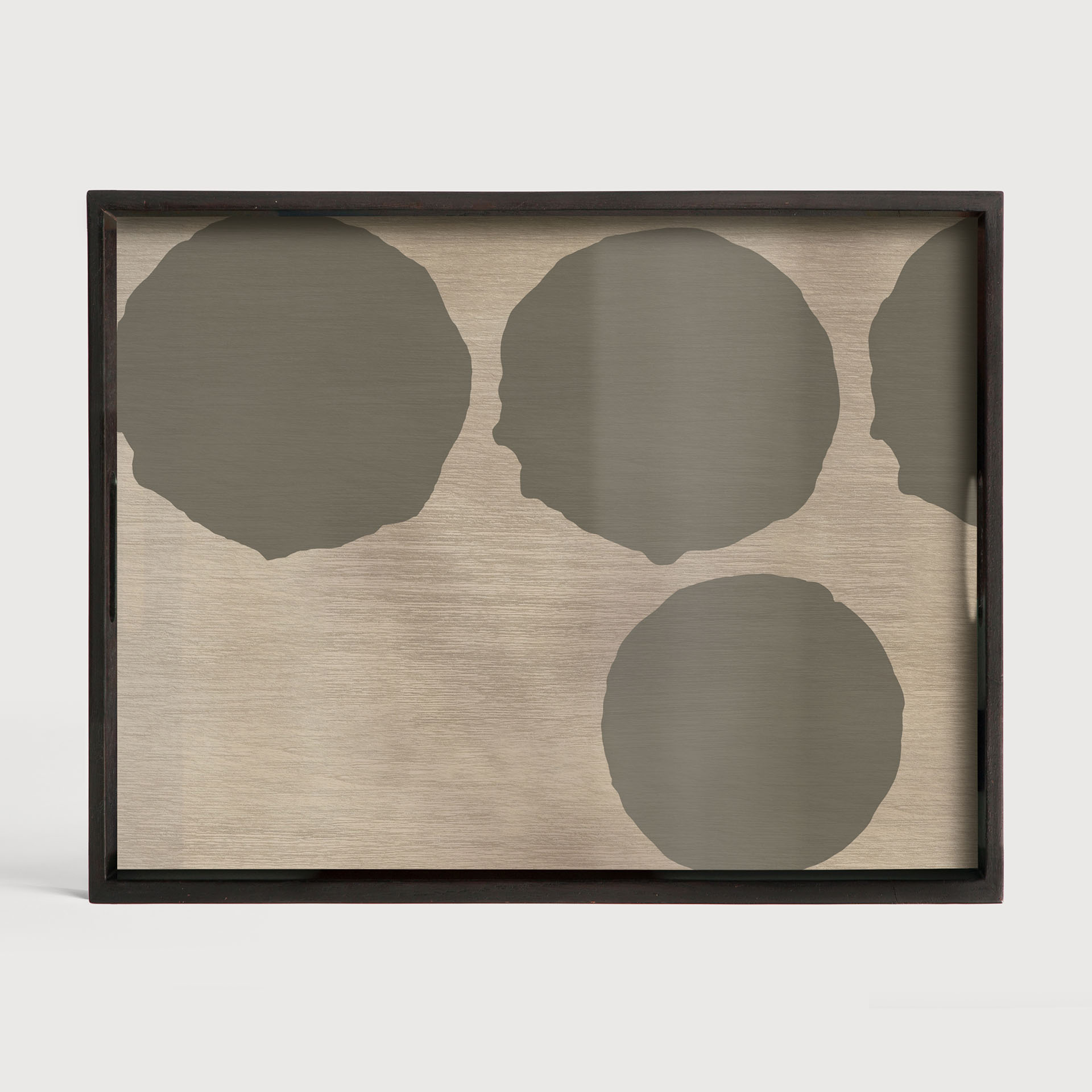 [20441R] Silver Dots glass tray 