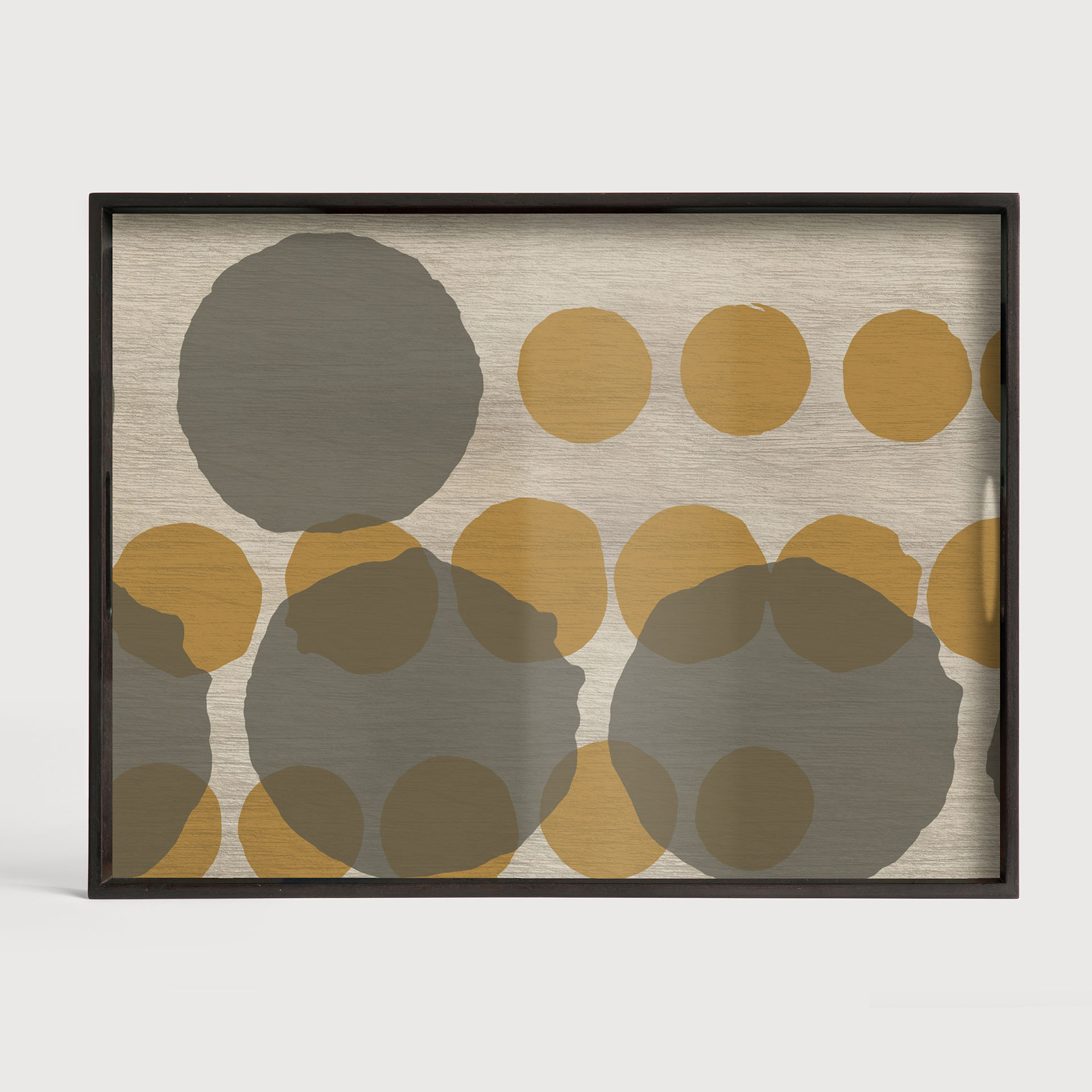 [20443R] Sienna Layered Dots glass tray