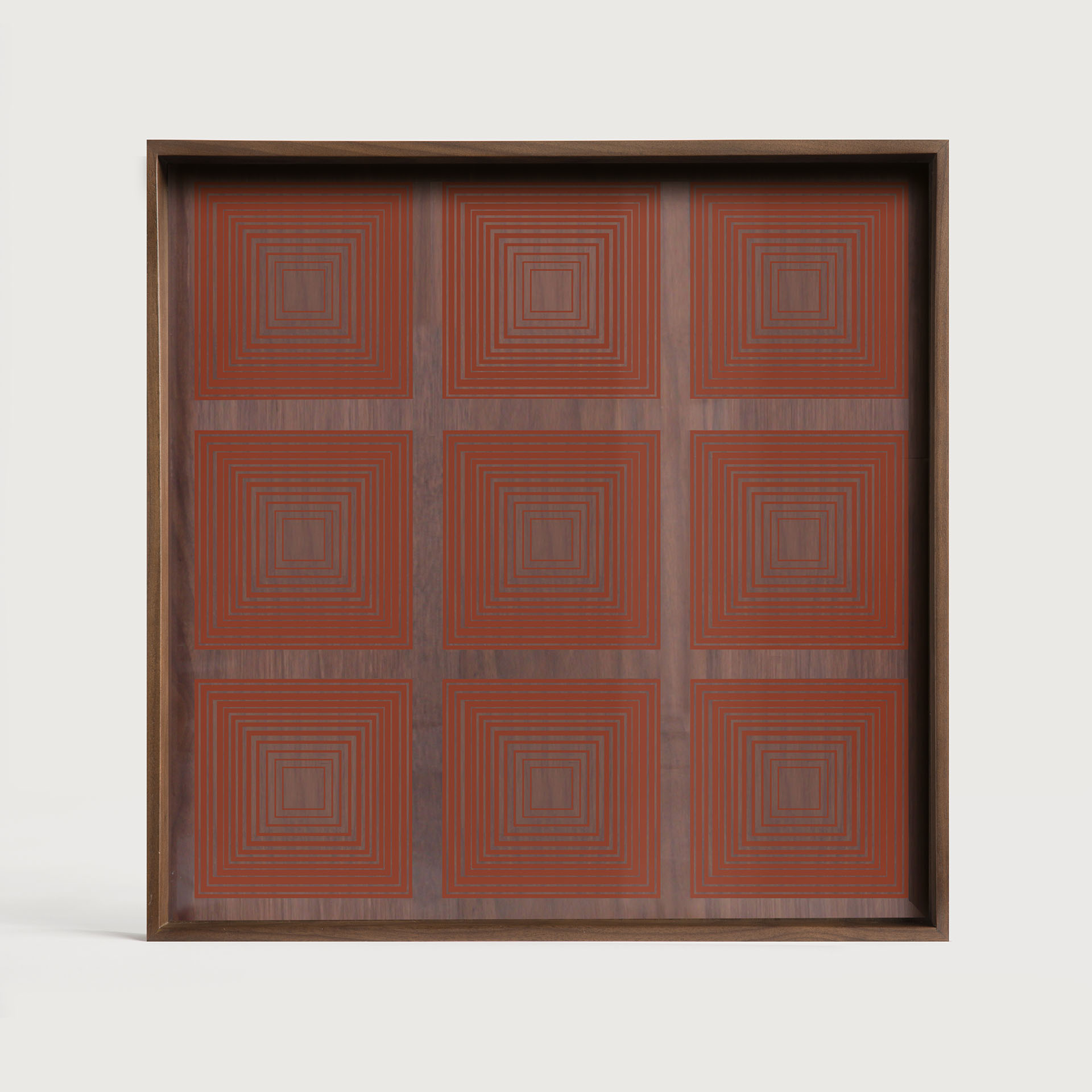 [20918*] Pumpkin Squares glass tray  (38x38x4cm)
