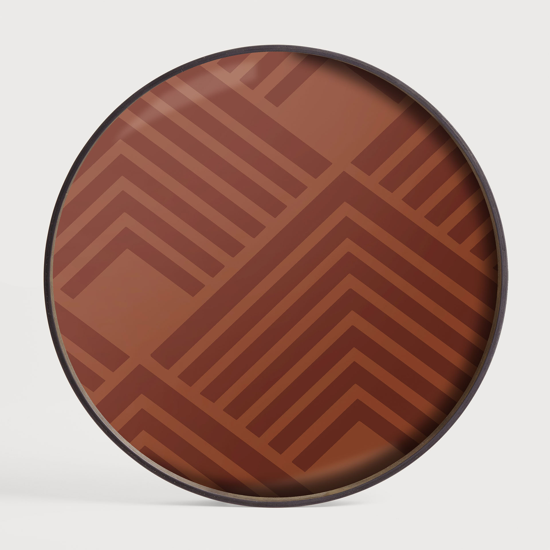 [20935R] Orange Chevron glazen dienblad