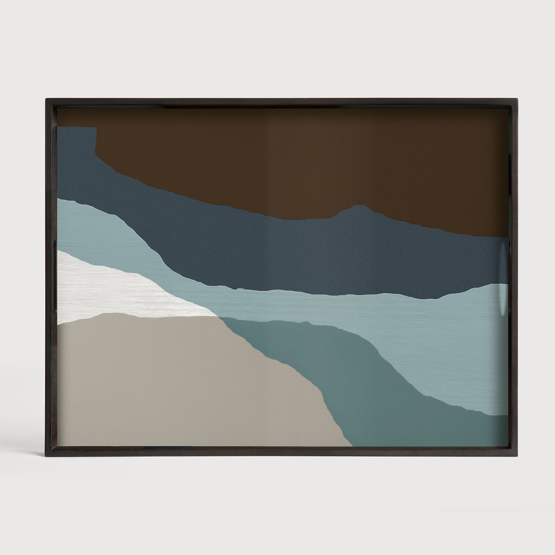 [20464R] Graphite Wabi Sabi glass tray - rectangular