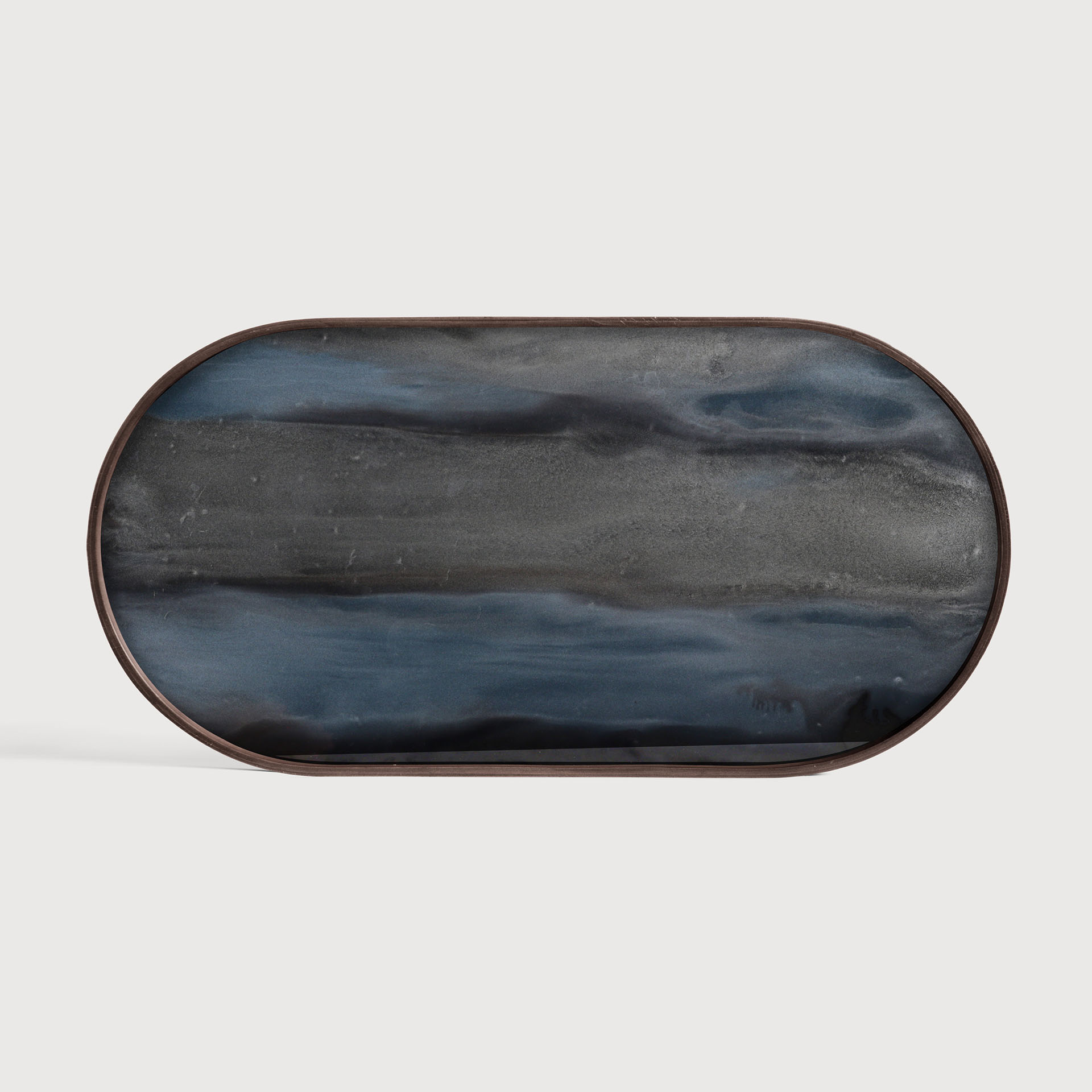 [20917R] Graphite Organic glass tray - oblong