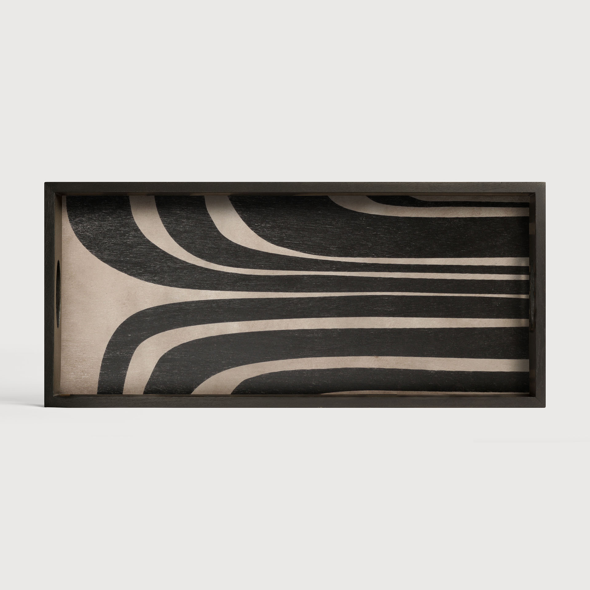 [20939] Graphite Curves wooden tray 