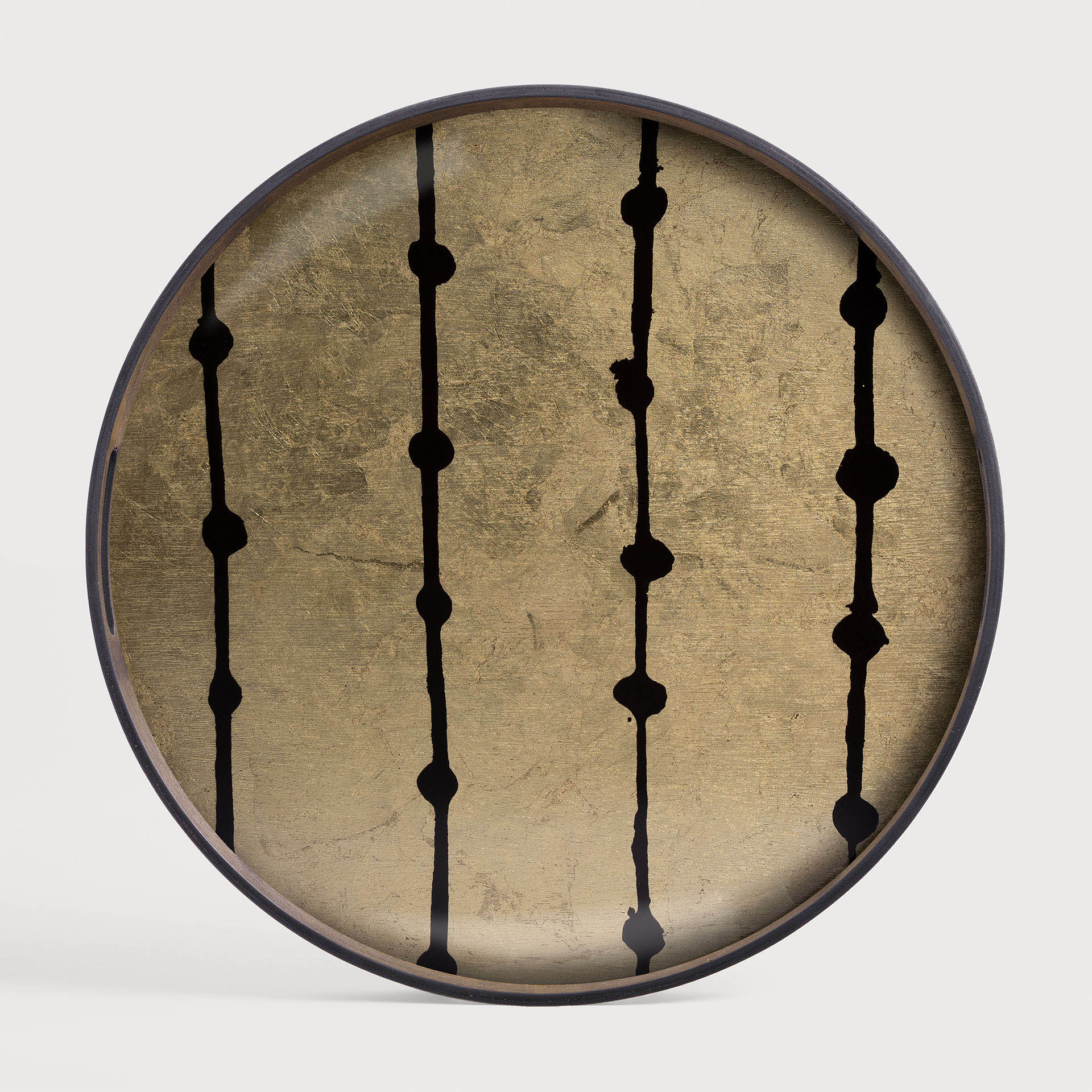 [20418R] Brown Dots glass tray