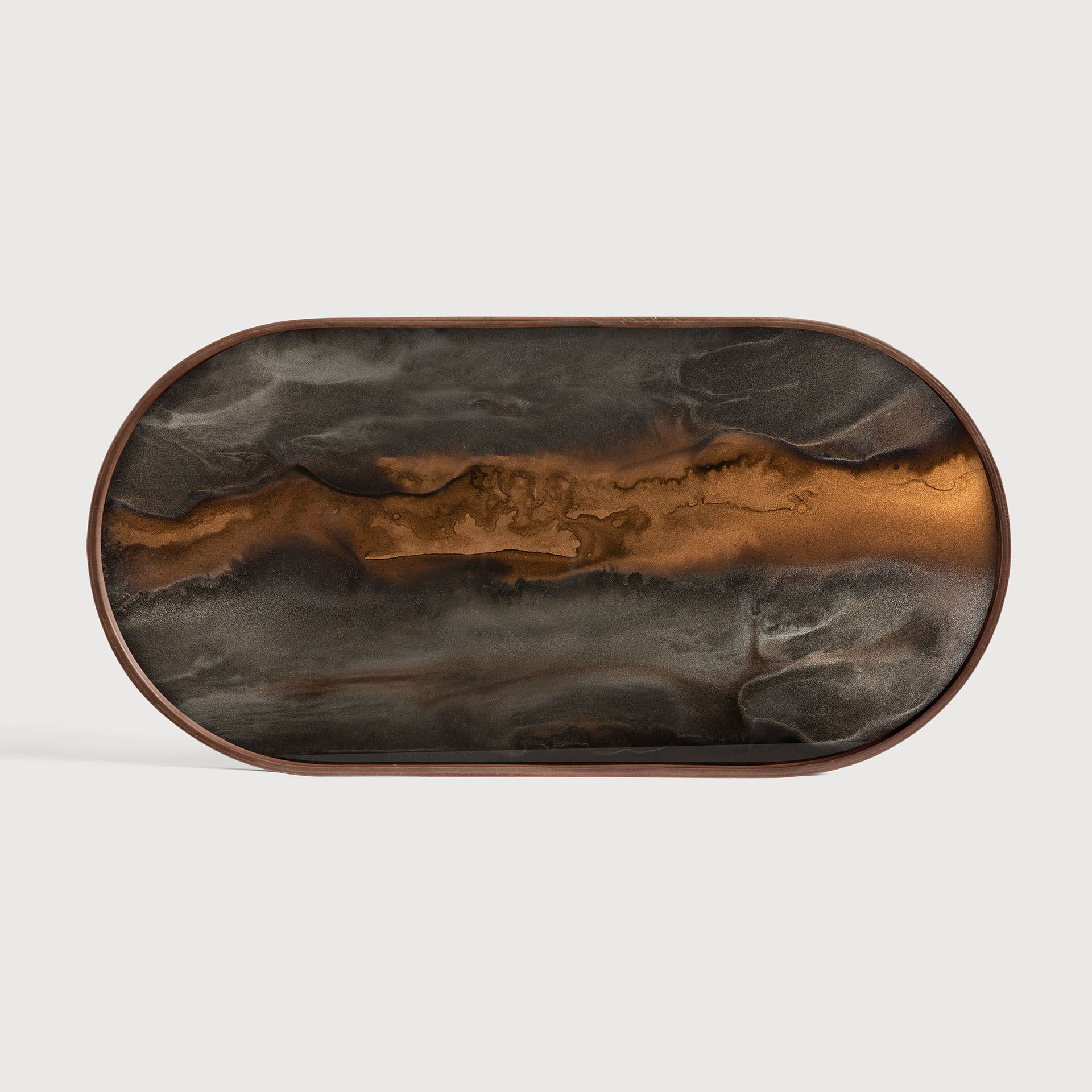 [20369R] Bronze Organic glass tray 