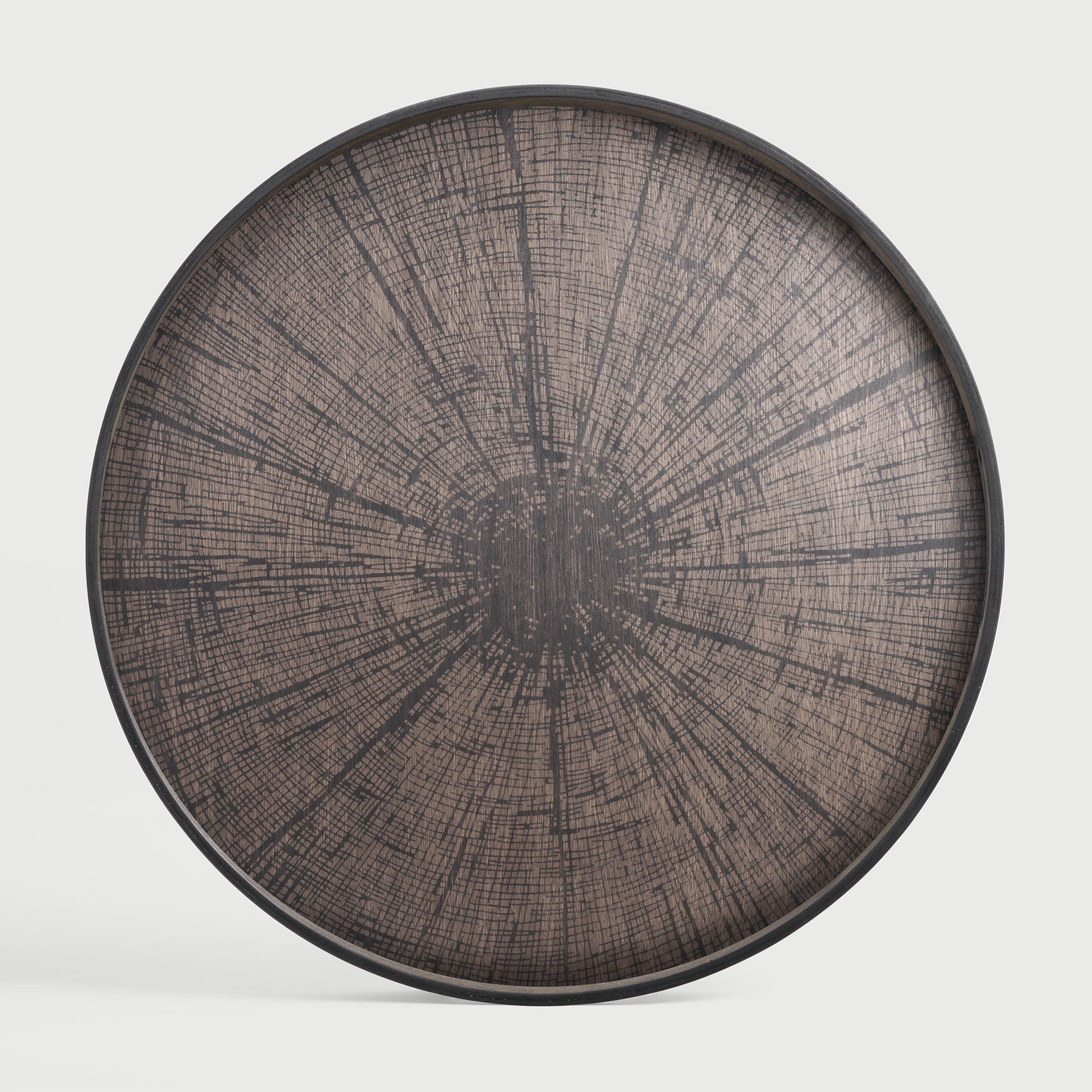 [20379R] Black Slice wooden tray