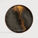 Bronze organic glass valet tray - round